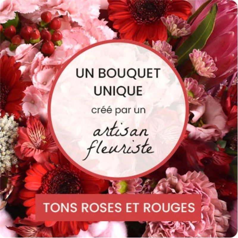 BOUQUET DEUIL ROUGE DU FLEURISTE DOM TOM